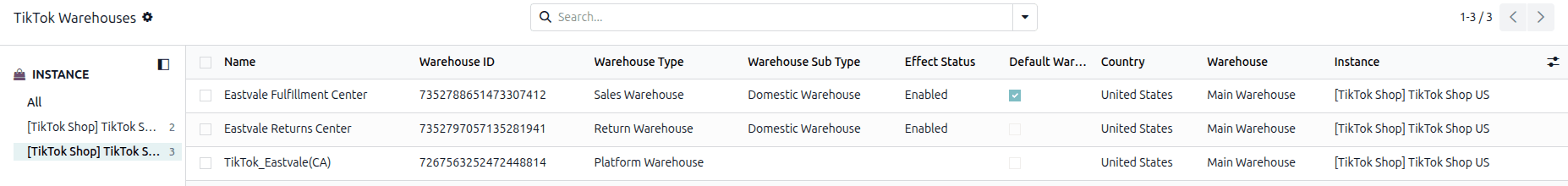 TikTok Shop Warehouses