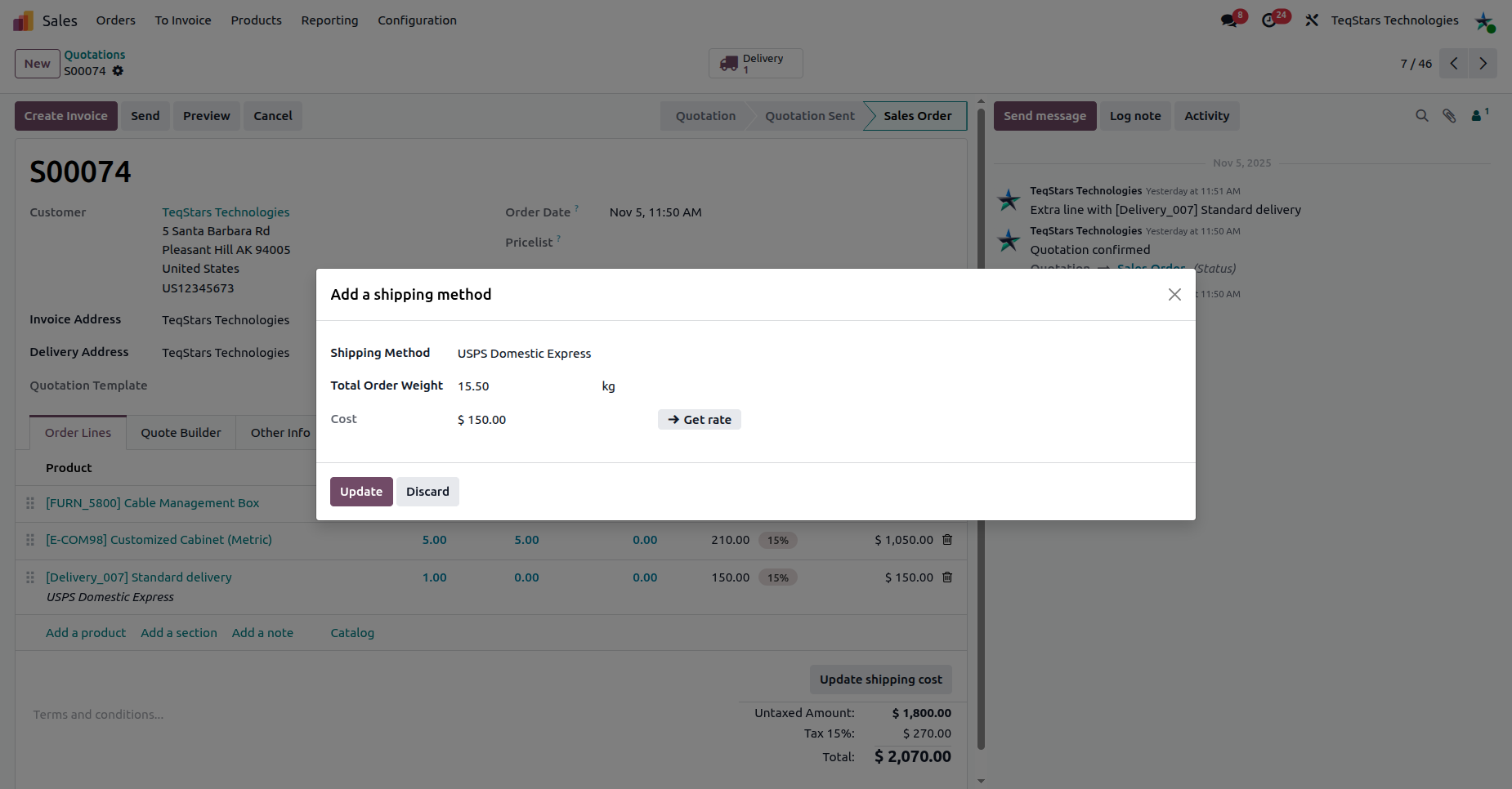 Delivery Method In Sale Order