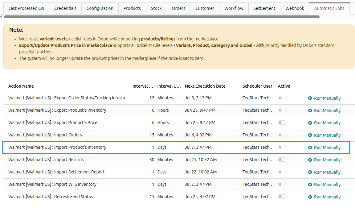Inventory Automatic Import