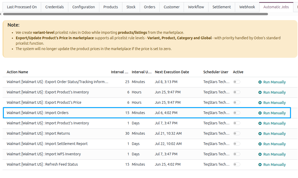 Orders Automatic Import