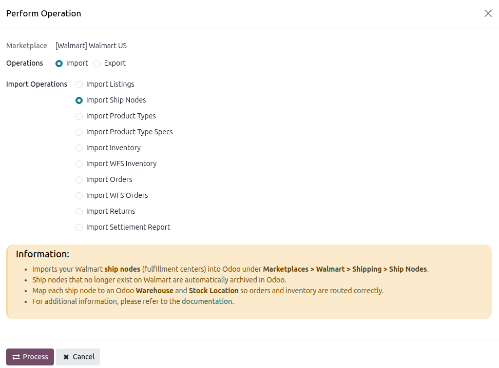 Import Ship Nodes Operation