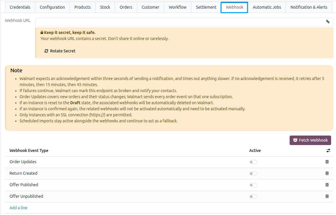 Webhook Configurations