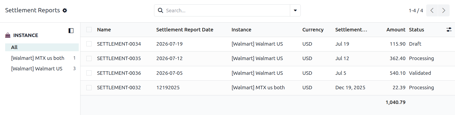 Settlement Reports