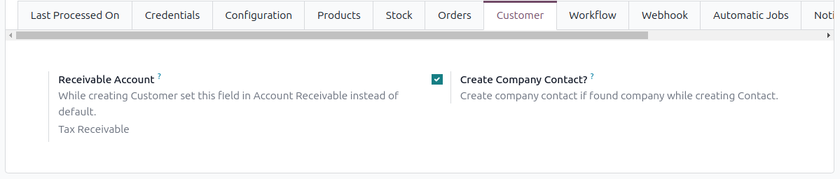 Customer configuration