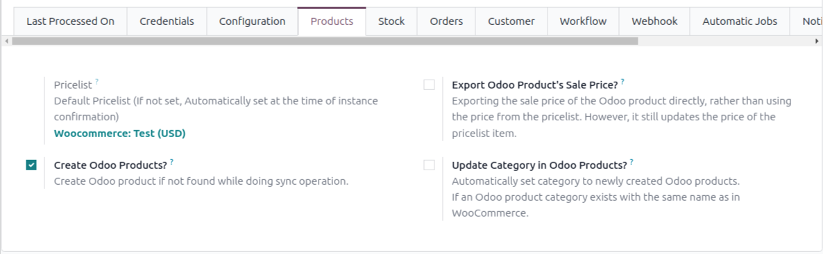 Product configuration