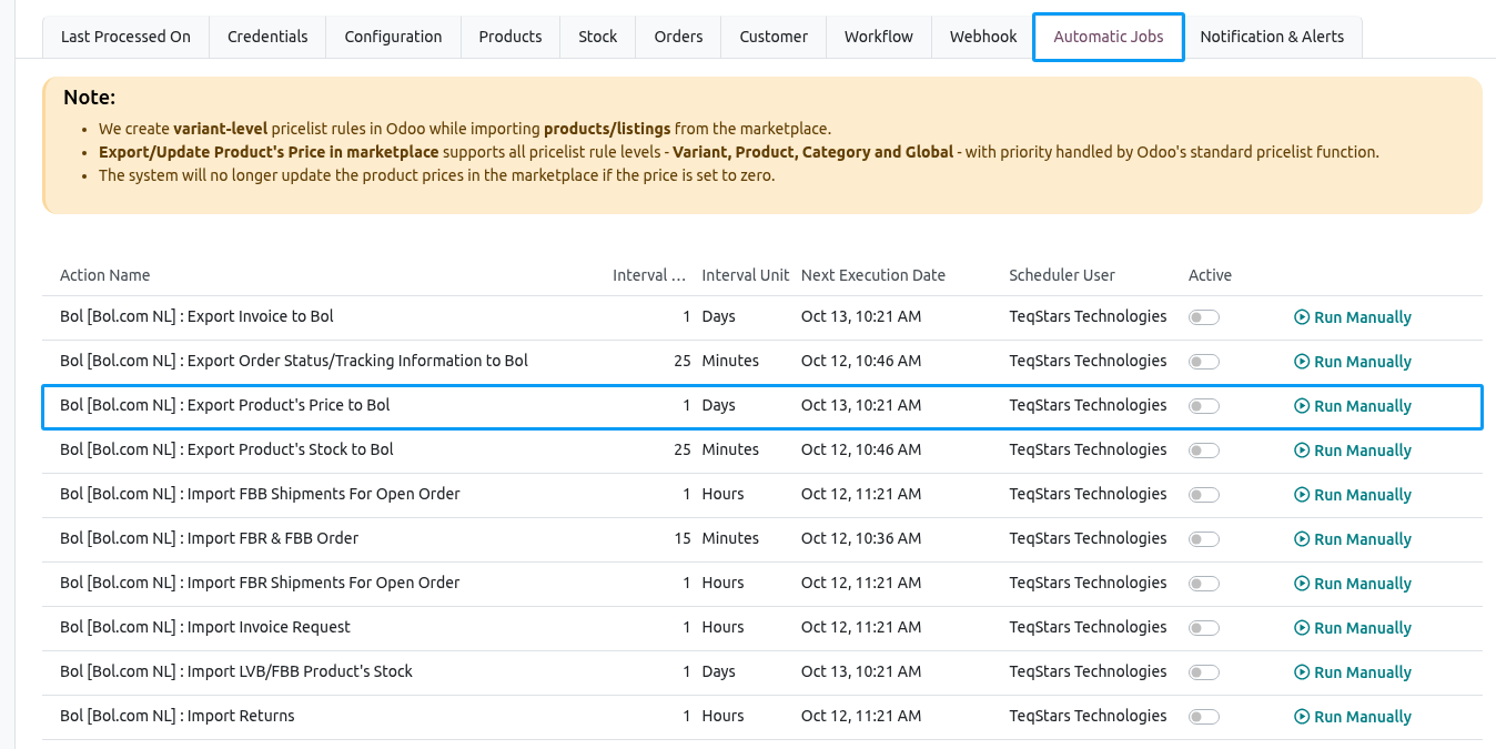 Bol.com Price Automatic Export