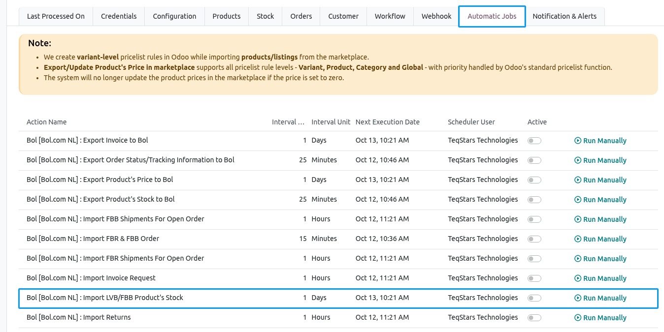 Bol.com Inventory Automatic Import