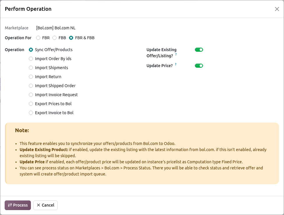 Bol.com price Import Screen