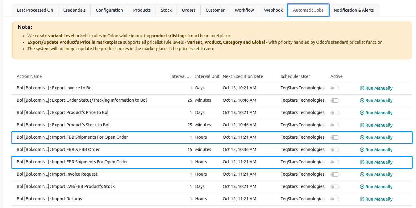 Bol.com Shipments Automatic Import
