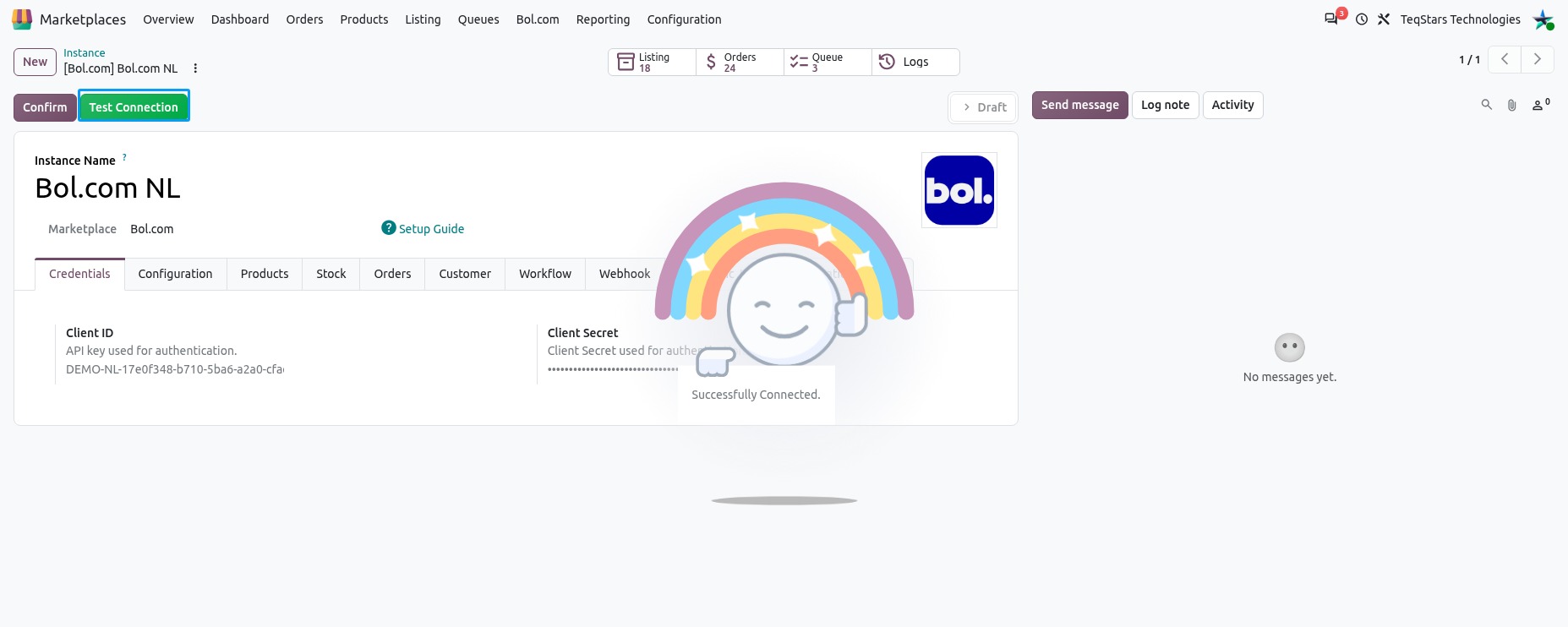 Bol.com Test Connection