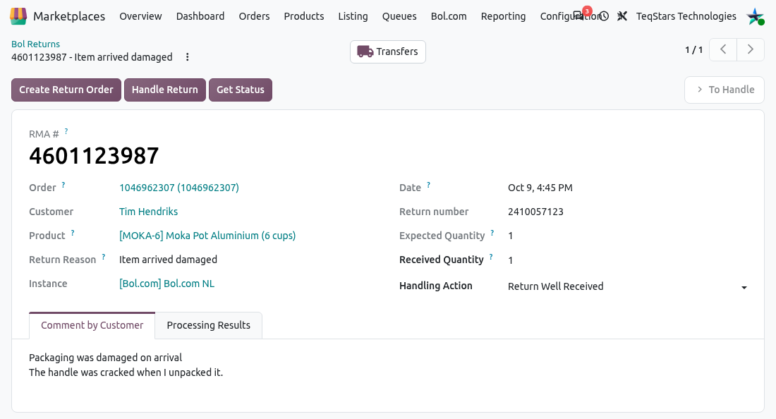 Bol.com return record