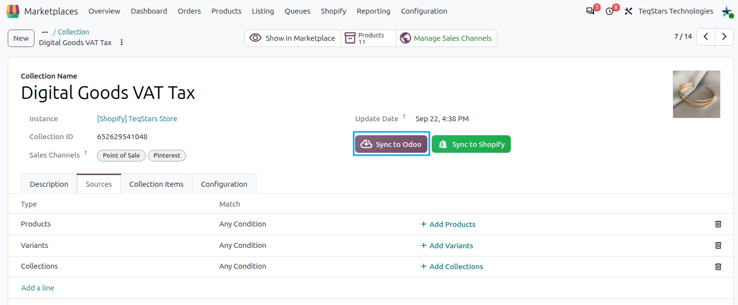 Sync to Odoo Button