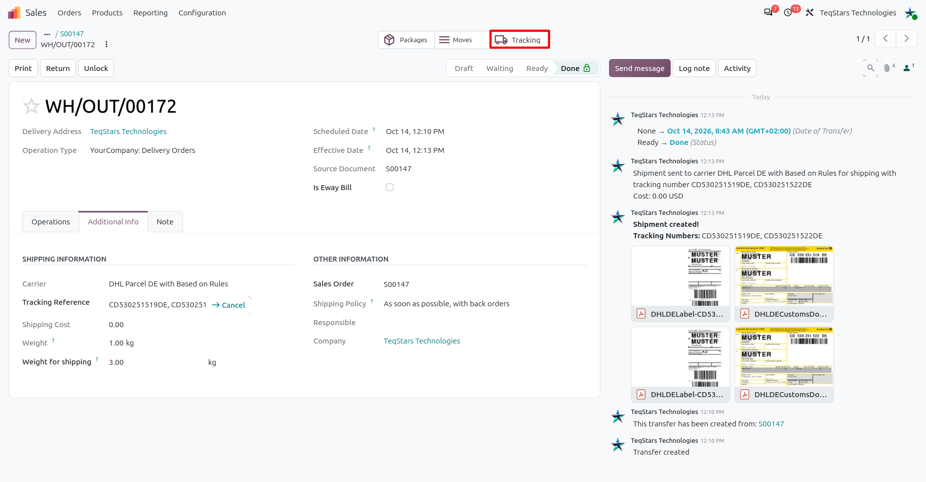 Delivery Order Tracking