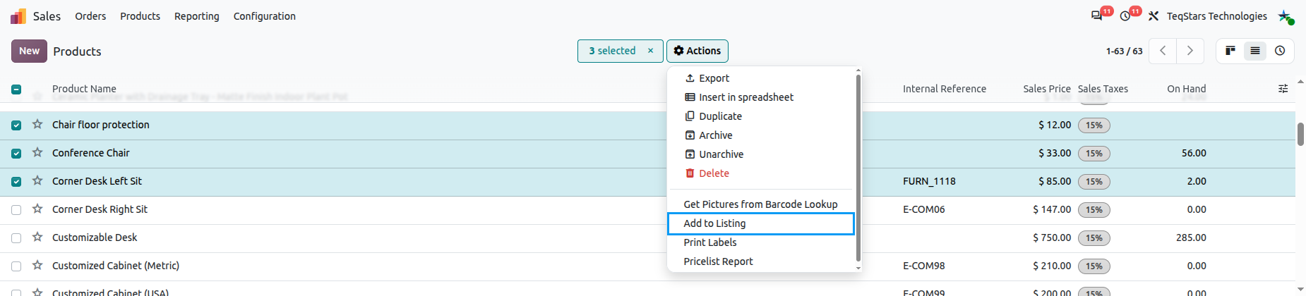Add to Listing