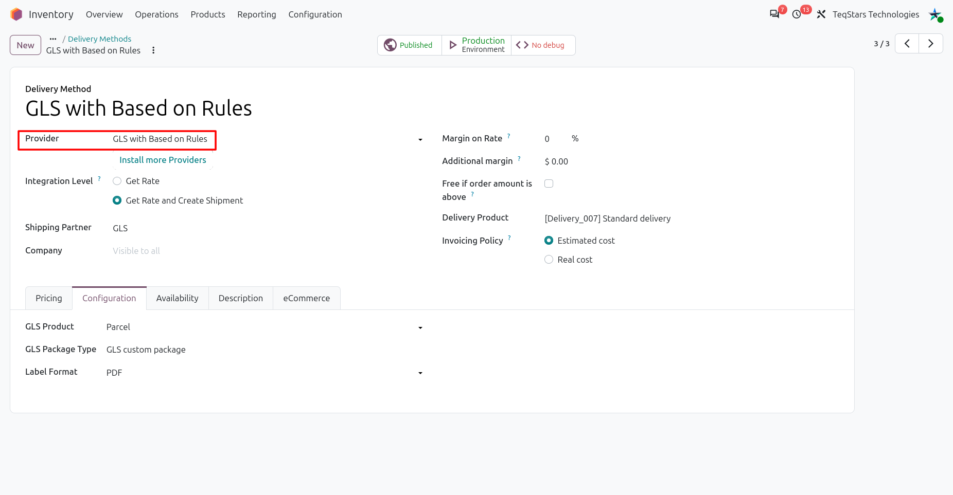 Configuring the GLS Delivery Method with Based on Rule.