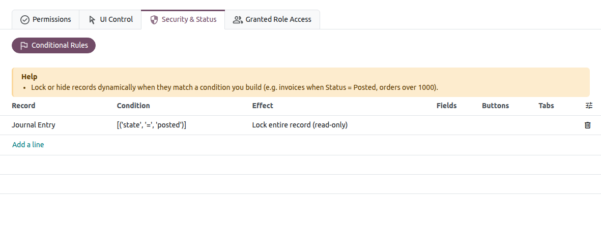 Conditional rule configuration
