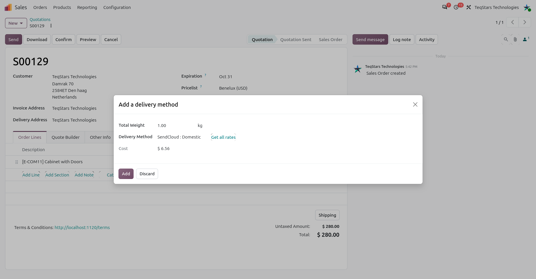 Delivery Method In Sale Order