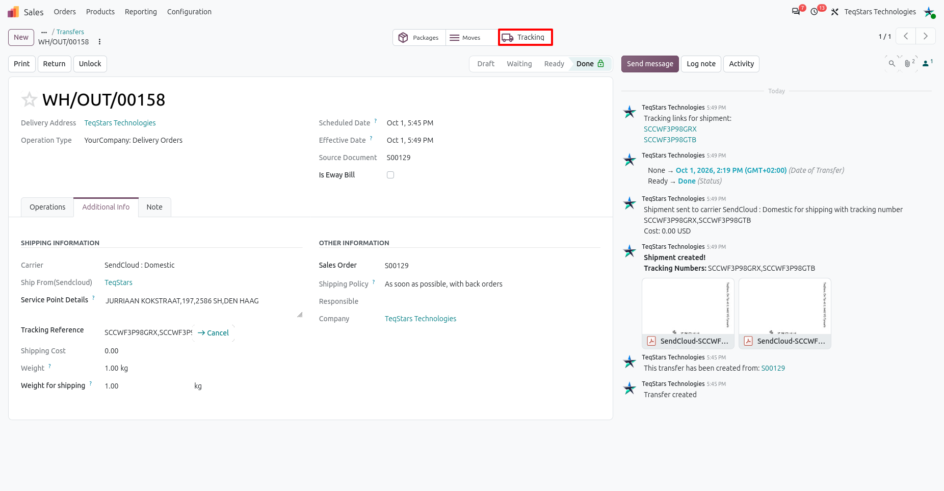 Delivery Order Tracking