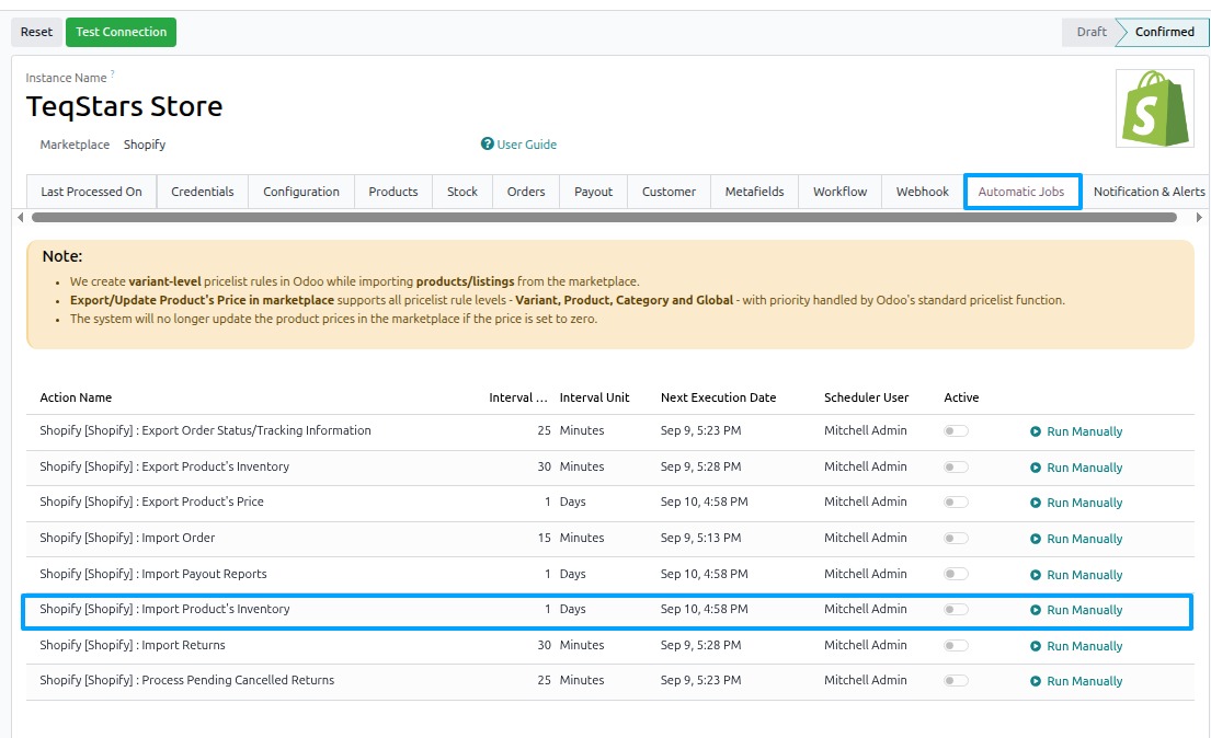 Inventory Automatic Import