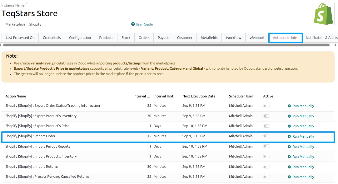Orders Automatic Import