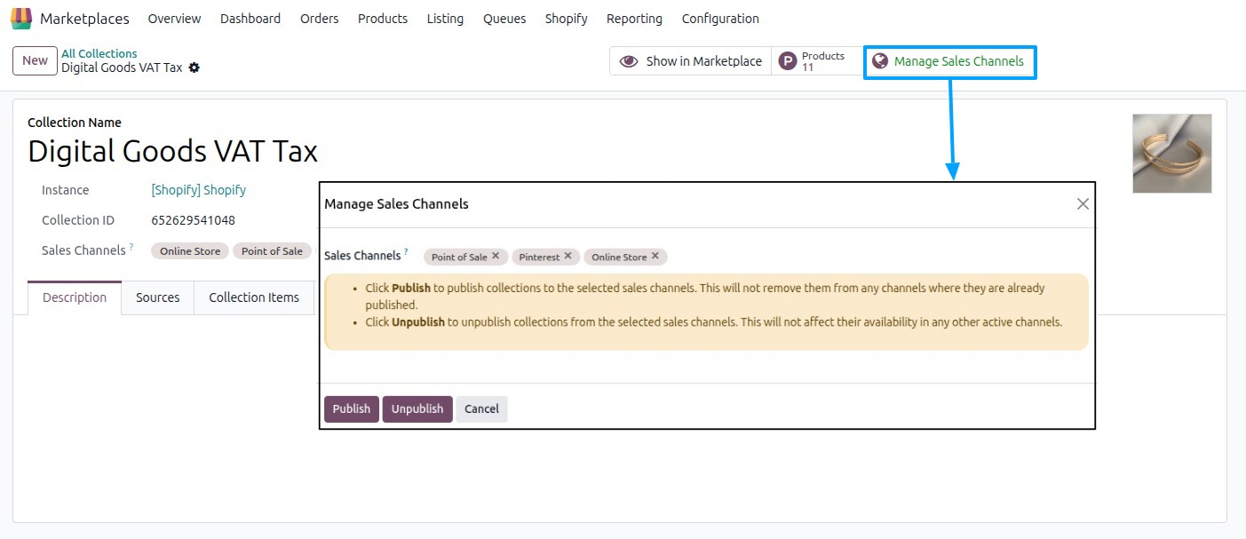 Manage Sales Channels Button