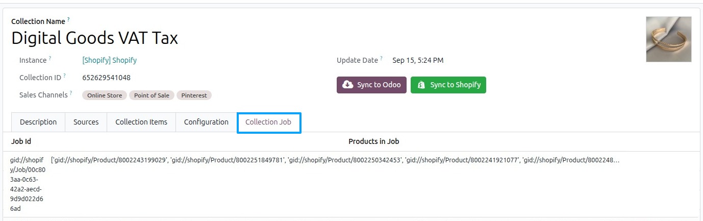 Update collection job