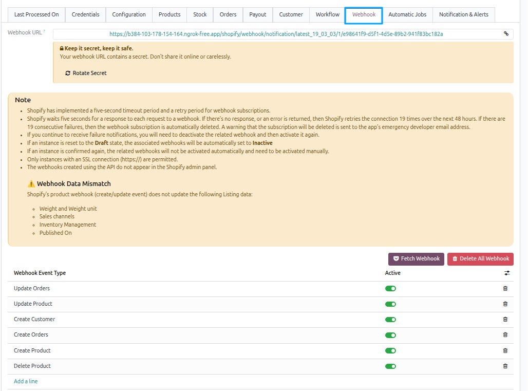 Webhook Configurations