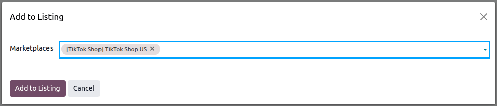 Add to Listing Popup