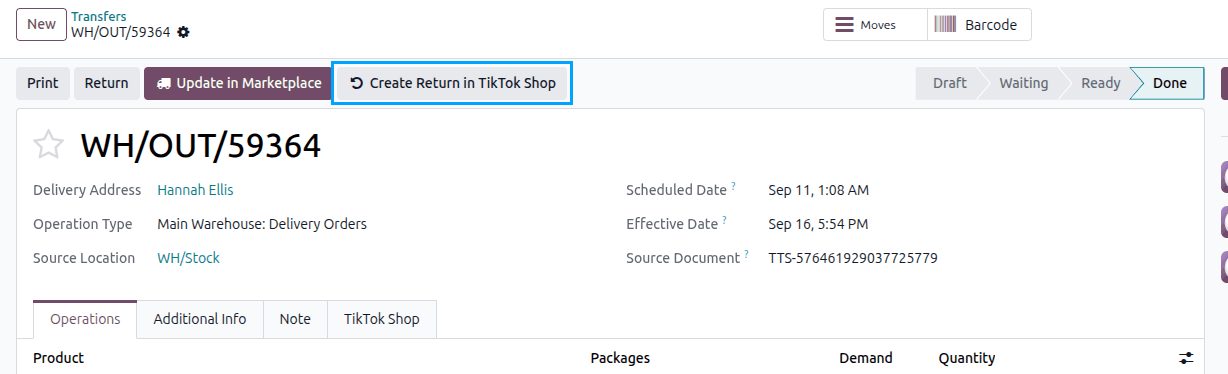 Create Return In TikTok Shop