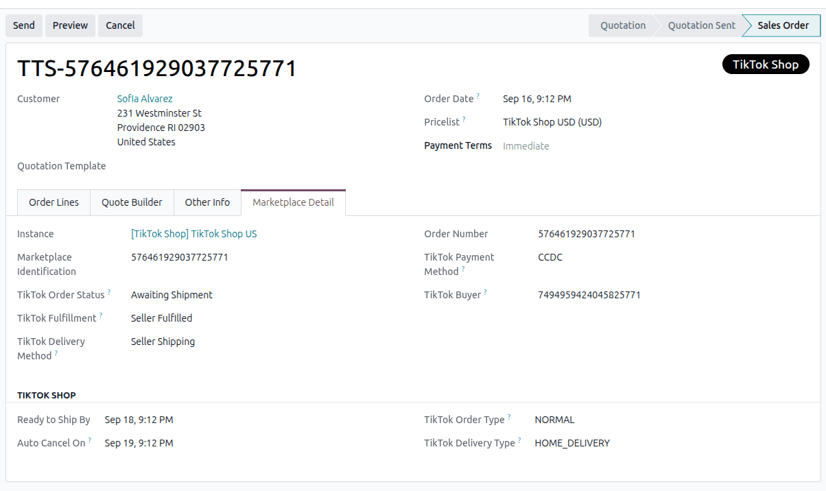 TikTok Shop Order