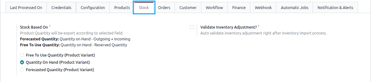 Stock Configurations