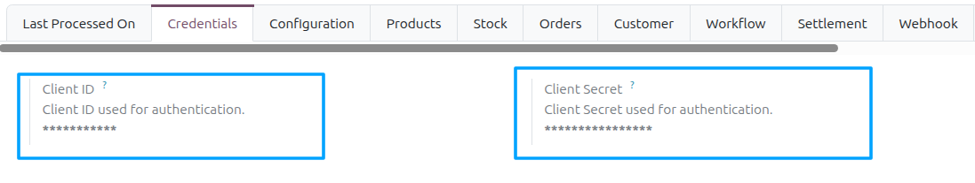 Walmart Credentials In Odoo
