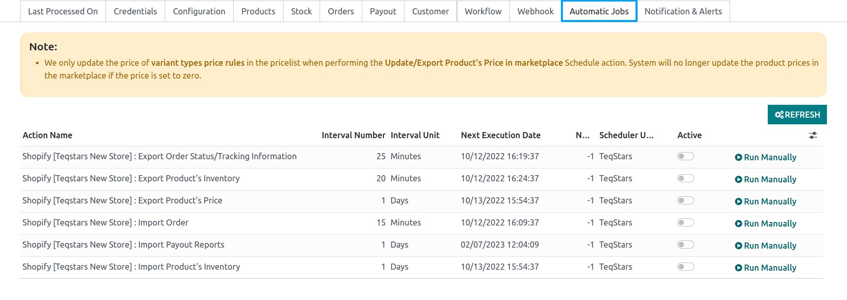 Automatic Jobs Configurations