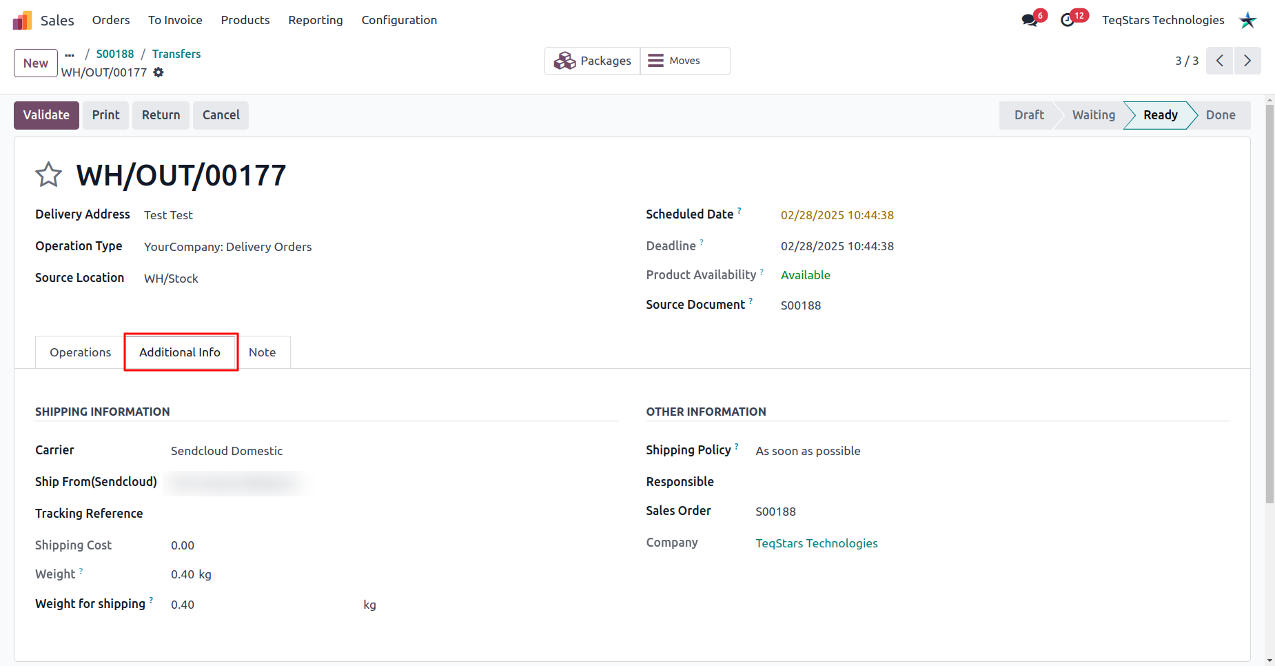 Delivery Order Configuration